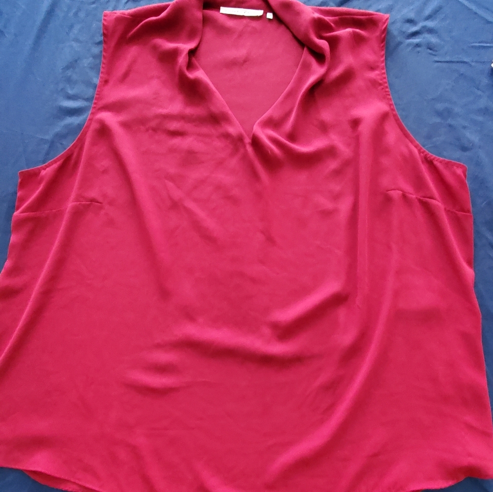 Sleeveless Maroon blouse 3x by Violet + Claire